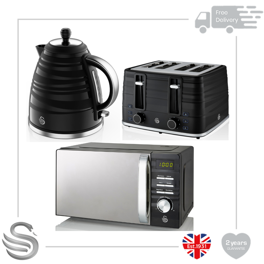 SWAN SYMPHONY 1.7L Jug Kettle, 4 Slice Toaster 1.6kW & Digital